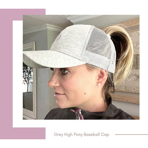 RB High Ponytail Baseball Cap - Grey